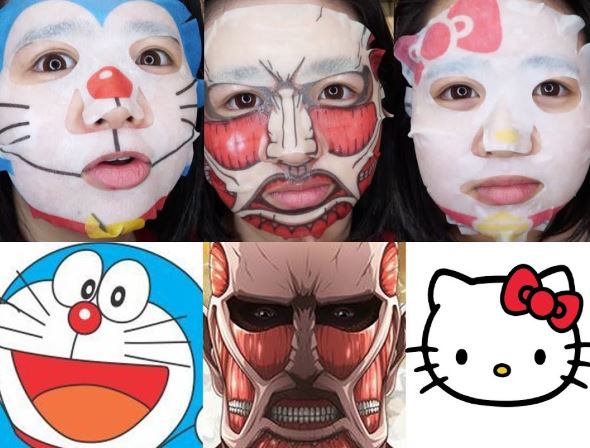 mascarillas japonesas para la cara doraemon hello kitty