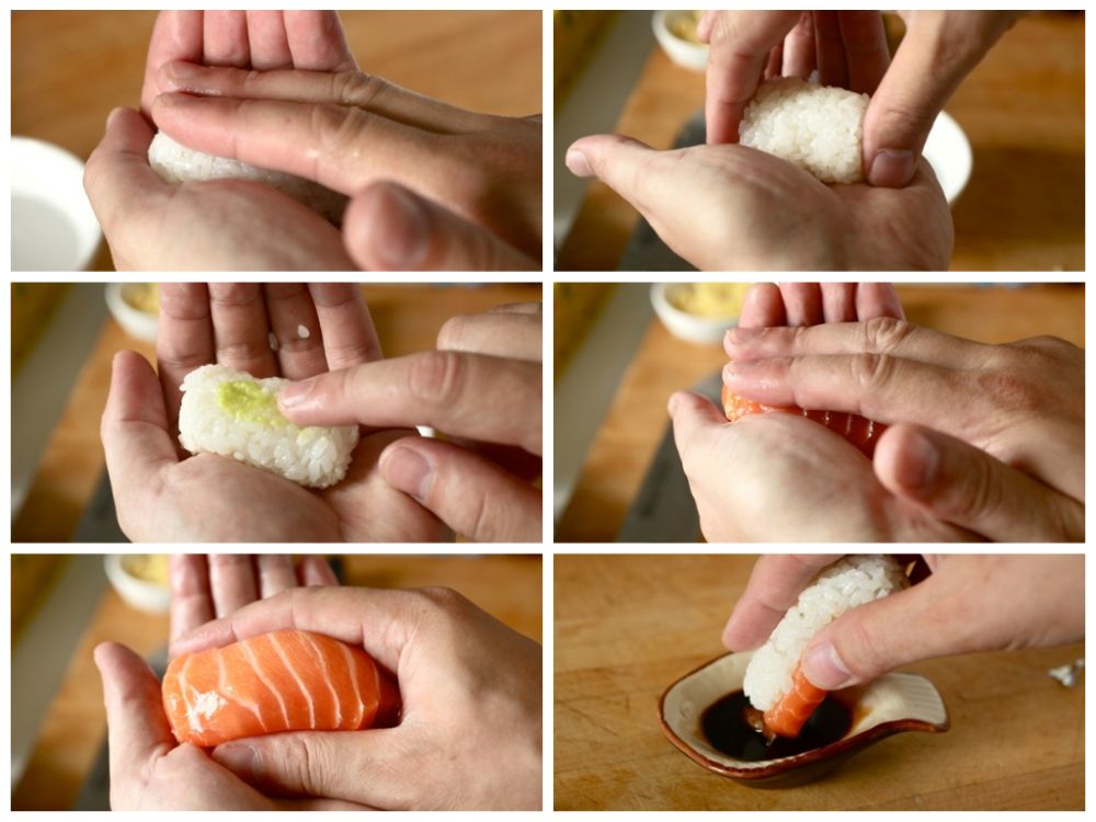 Receta de nigiri sushi de salmón