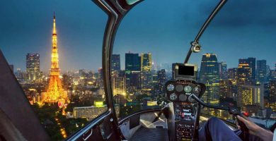 volar por tokio en helicoptero