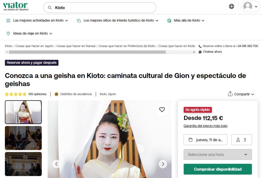 espectaculo con geishas en kioto