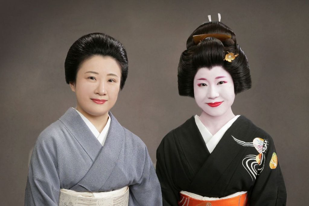 geisha antes y despues del maquillaje