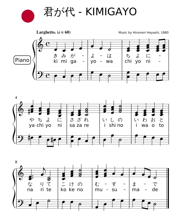 letra himno imperio japones