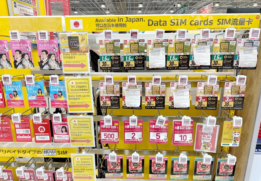 tipos de tarjetas sim japon bic camera