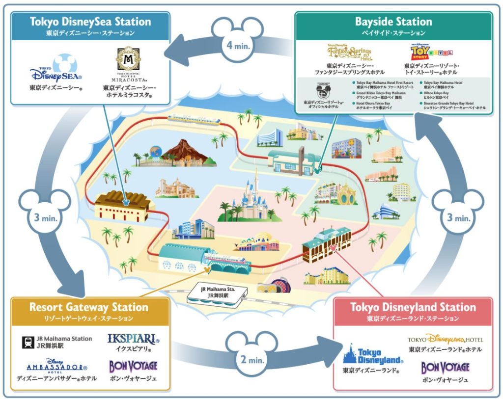 mapa paradas disney resort line