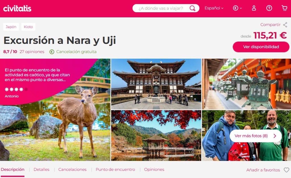 mejor excursion a nara y uji desde kioto