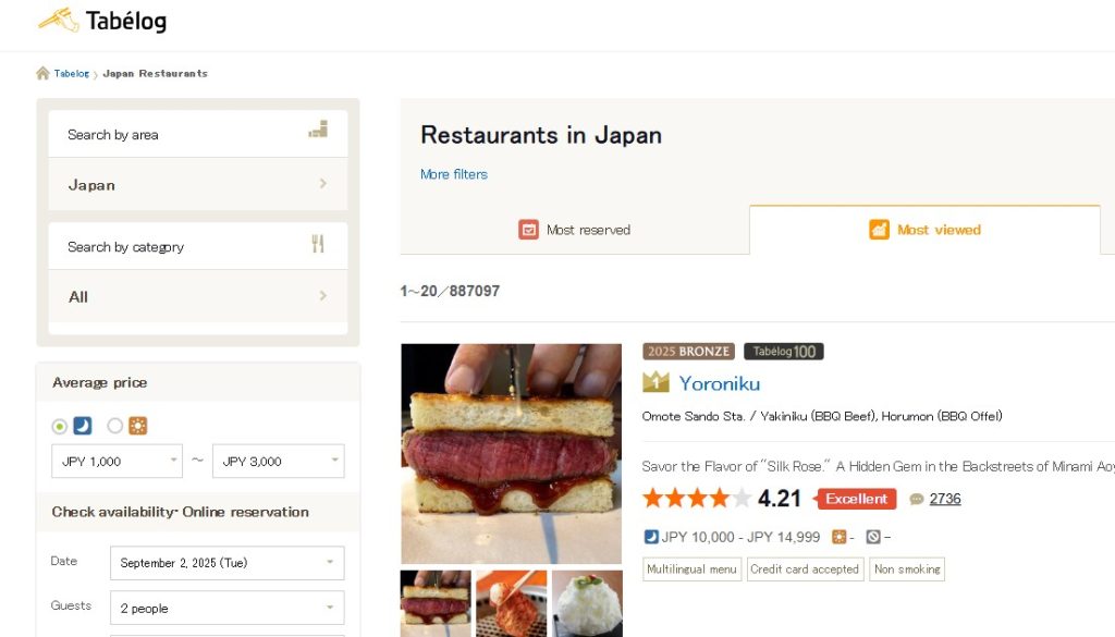 como encontrar restaurantes buenos en japon