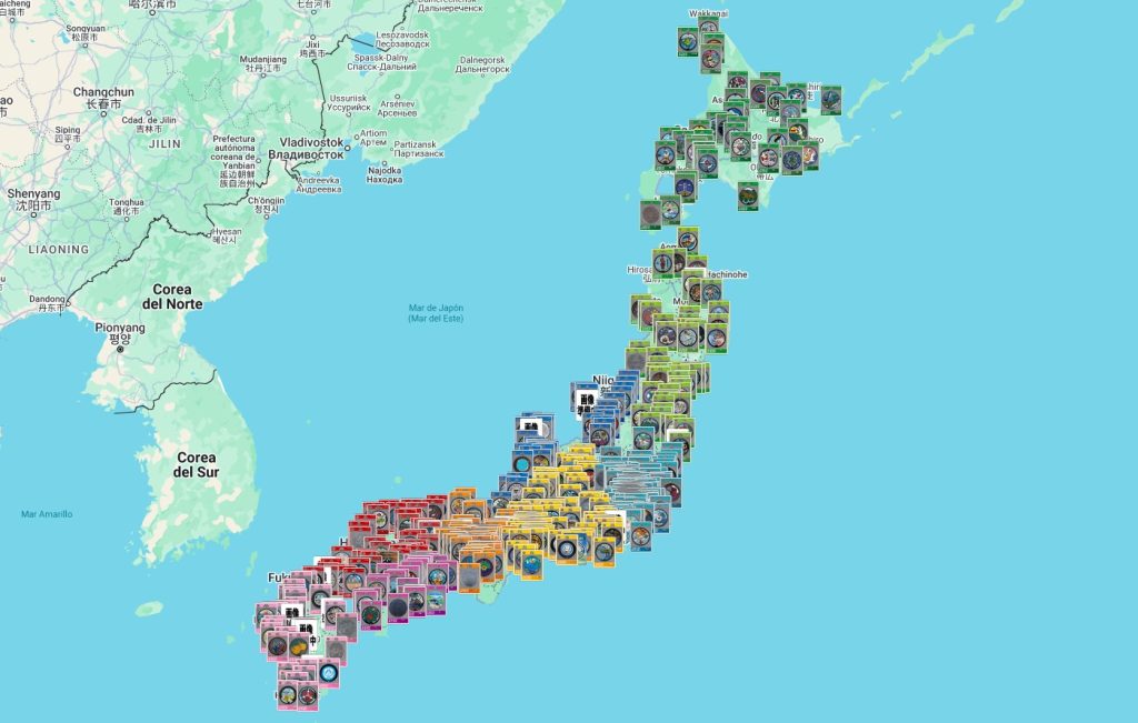 mapa cartas de tapas de alcantarillas en japon mapa cartas de tapas de alcantarillas en japon