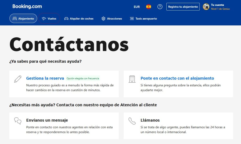 como ponerse en contacto con booking como ponerse en contacto con booking