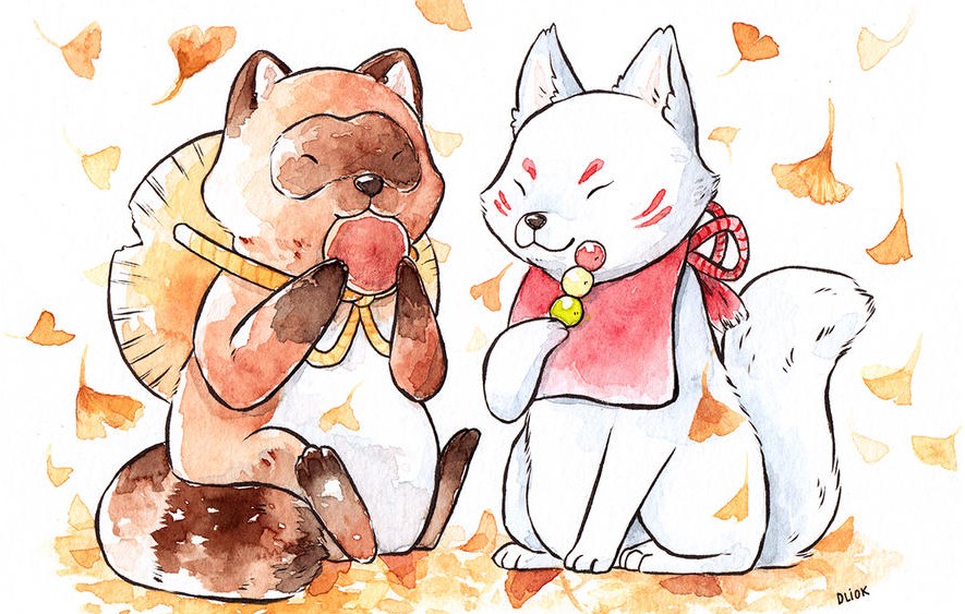 es lo mismo un tanuki y un kitsune es lo mismo un tanuki y un kitsune